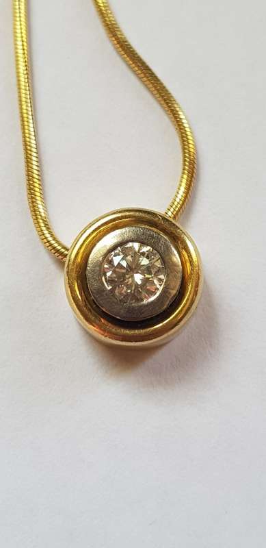 STUNNING 18KT ROPE CHAIN WITH DIAMOND PENDANT